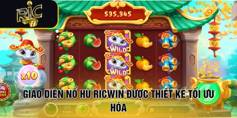 Giao diện Nổ hũ RICWIN được thiết kế tối ưu hóa