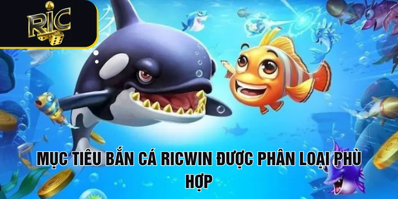 Mục tiêu bắn cá RICWIN được phân loại phù hợp