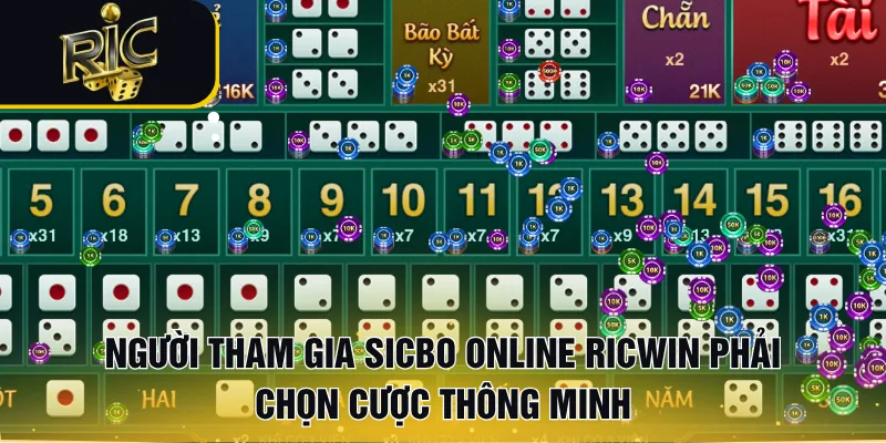 Người tham gia Sicbo online RICWIN phải chọn cược thông minh
