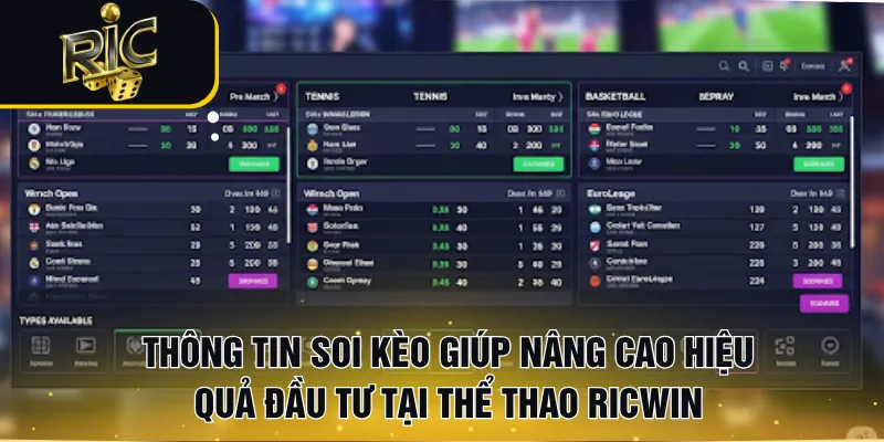 Thông tin soi kèo giúp nâng cao hiệu quả đầu tư cho người chơi tại Thể thao RICWIN